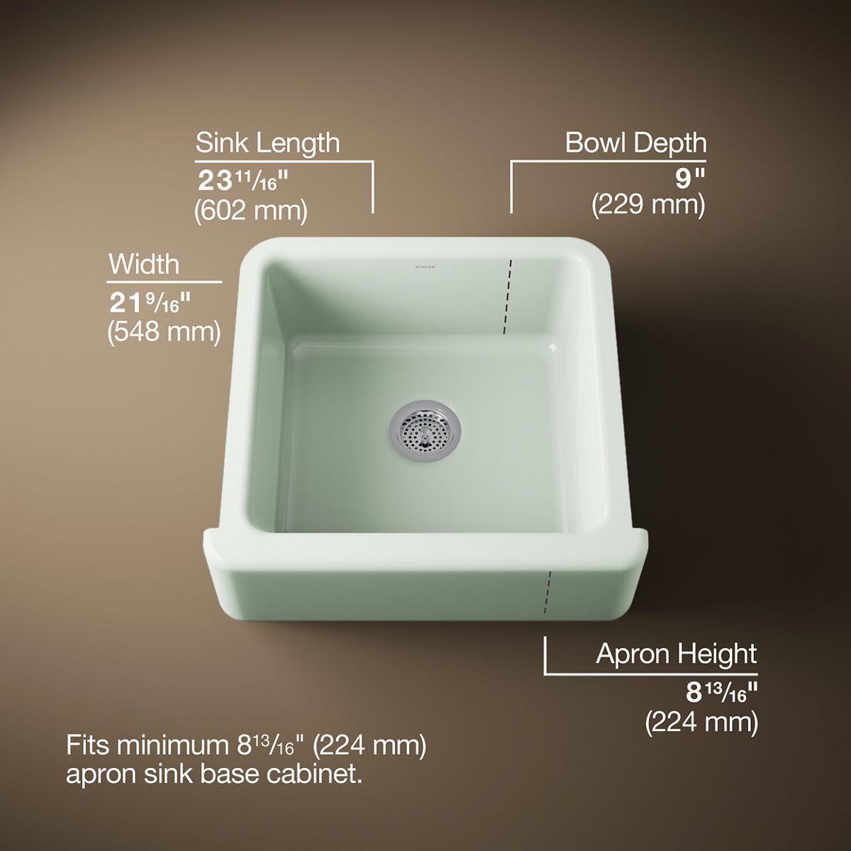 3/4 view of product with dimensions