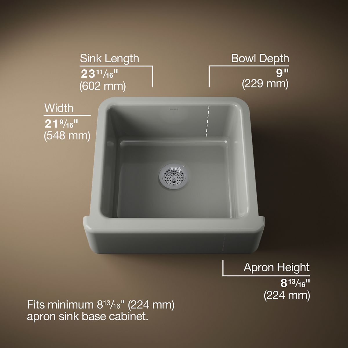3/4 view of product with dimensions