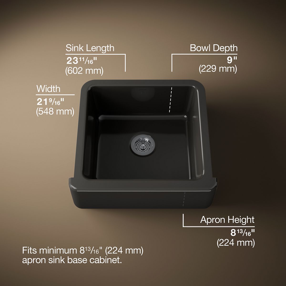 3/4 view of product with dimensions