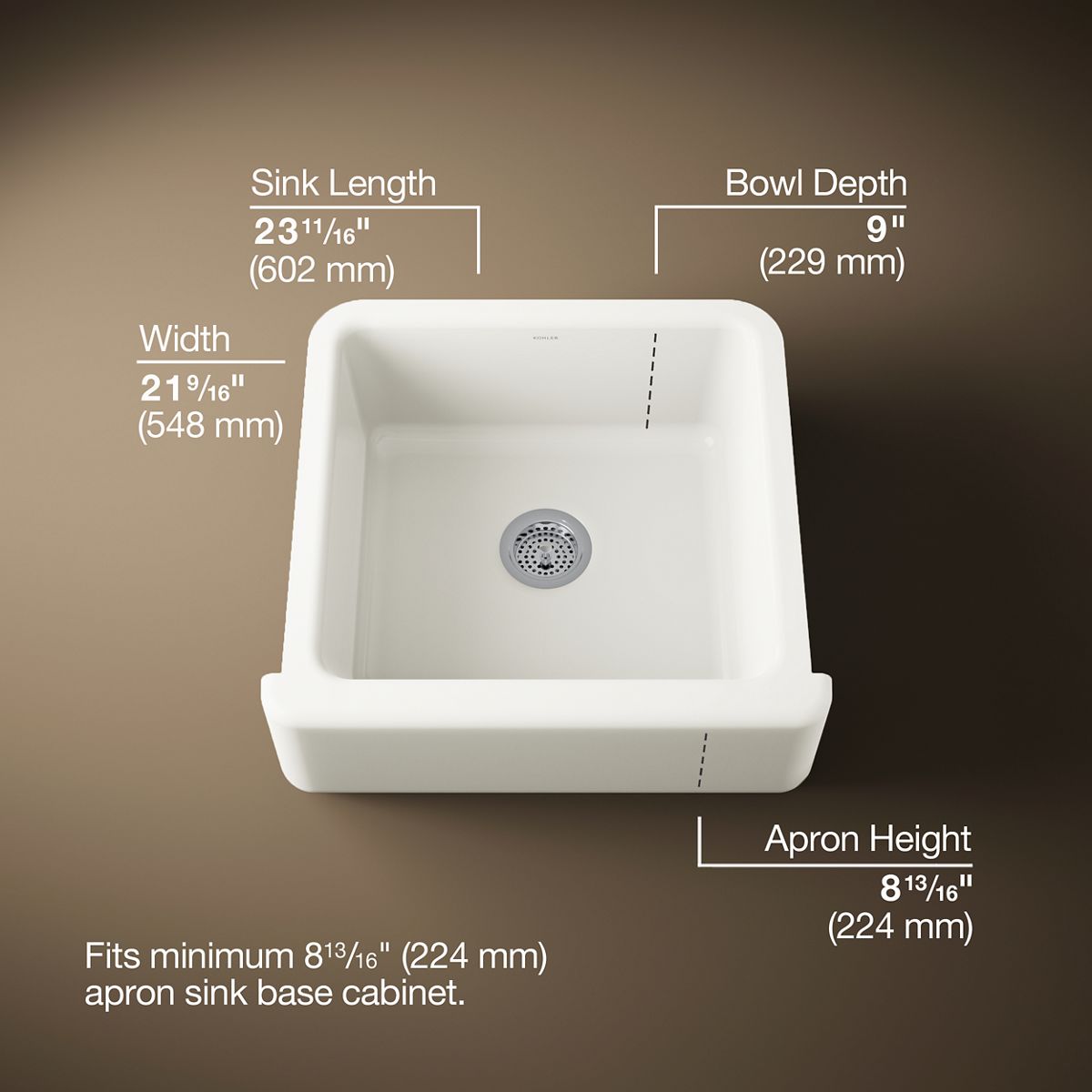 3/4 view of product with dimensions