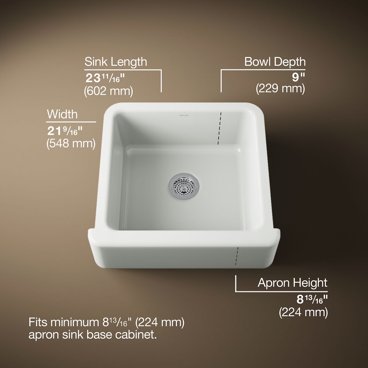 3/4 view of product with dimensions