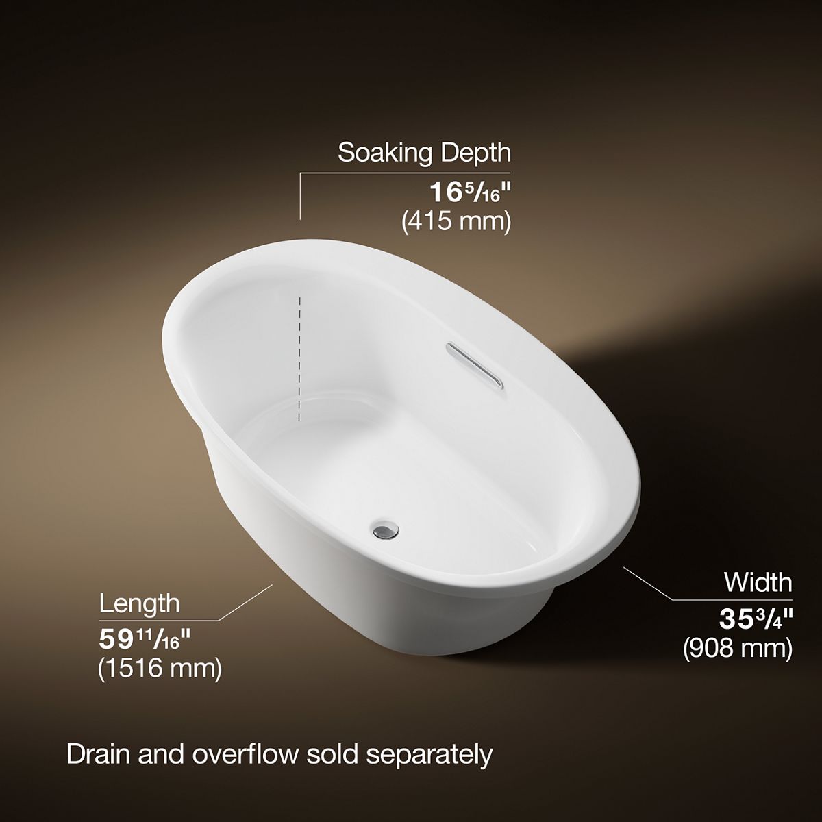 3/4 view of product with dimensions