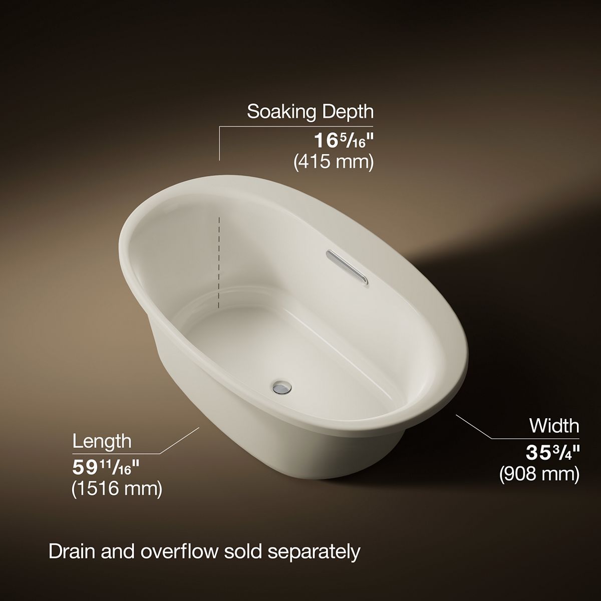 3/4 view of product with dimensions