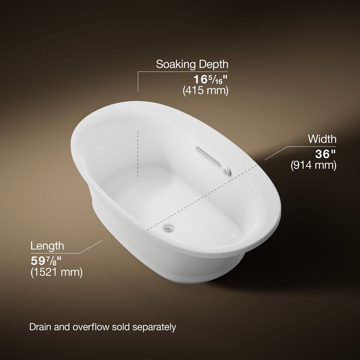 3/4 view of product with dimensions