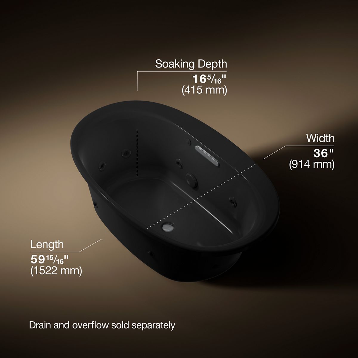 3/4 view of product with dimensions