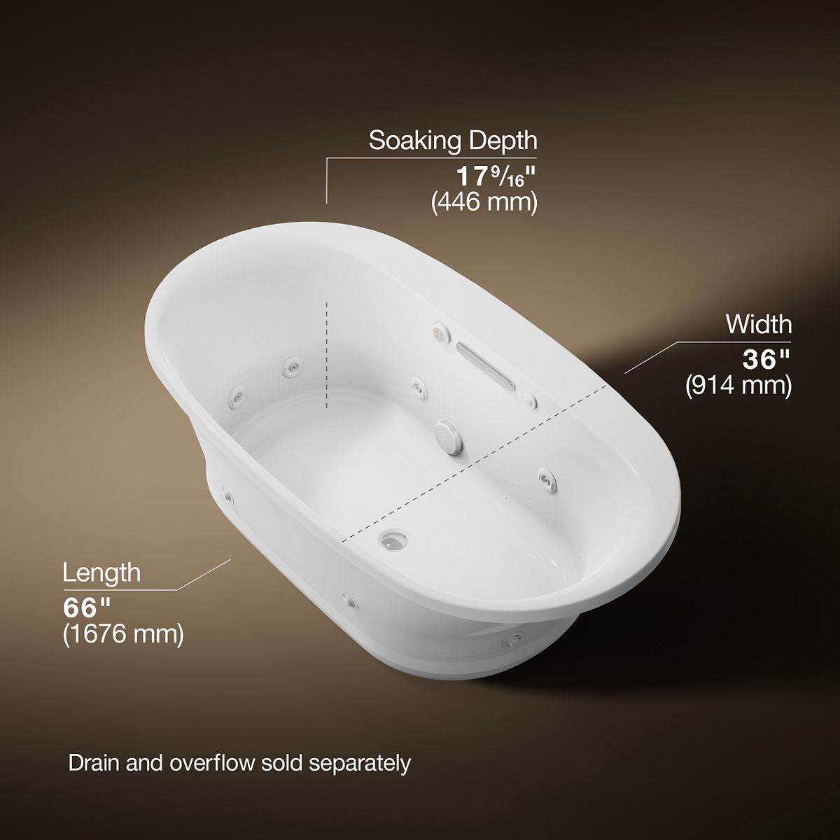 3/4 view of product with dimensions