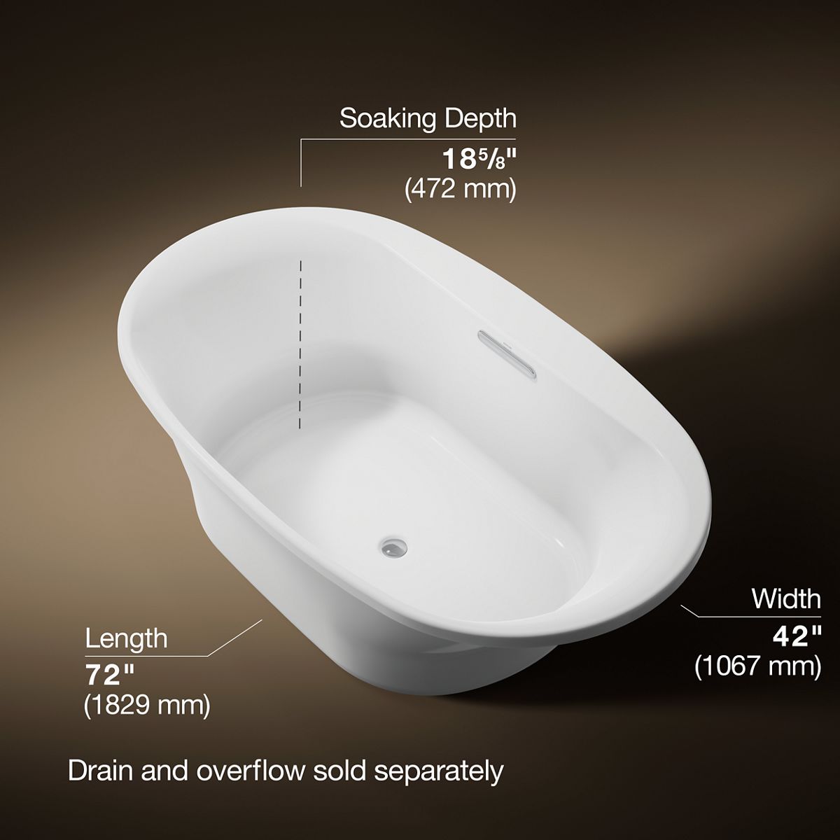 3/4 view of product with dimensions