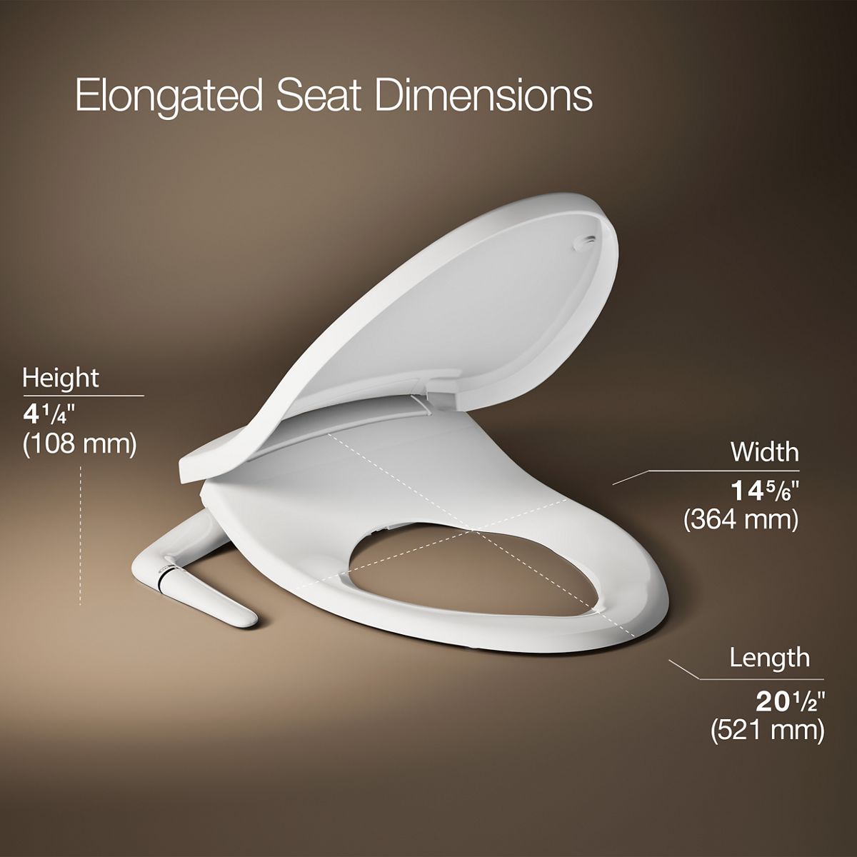 3/4 view of product with dimensions