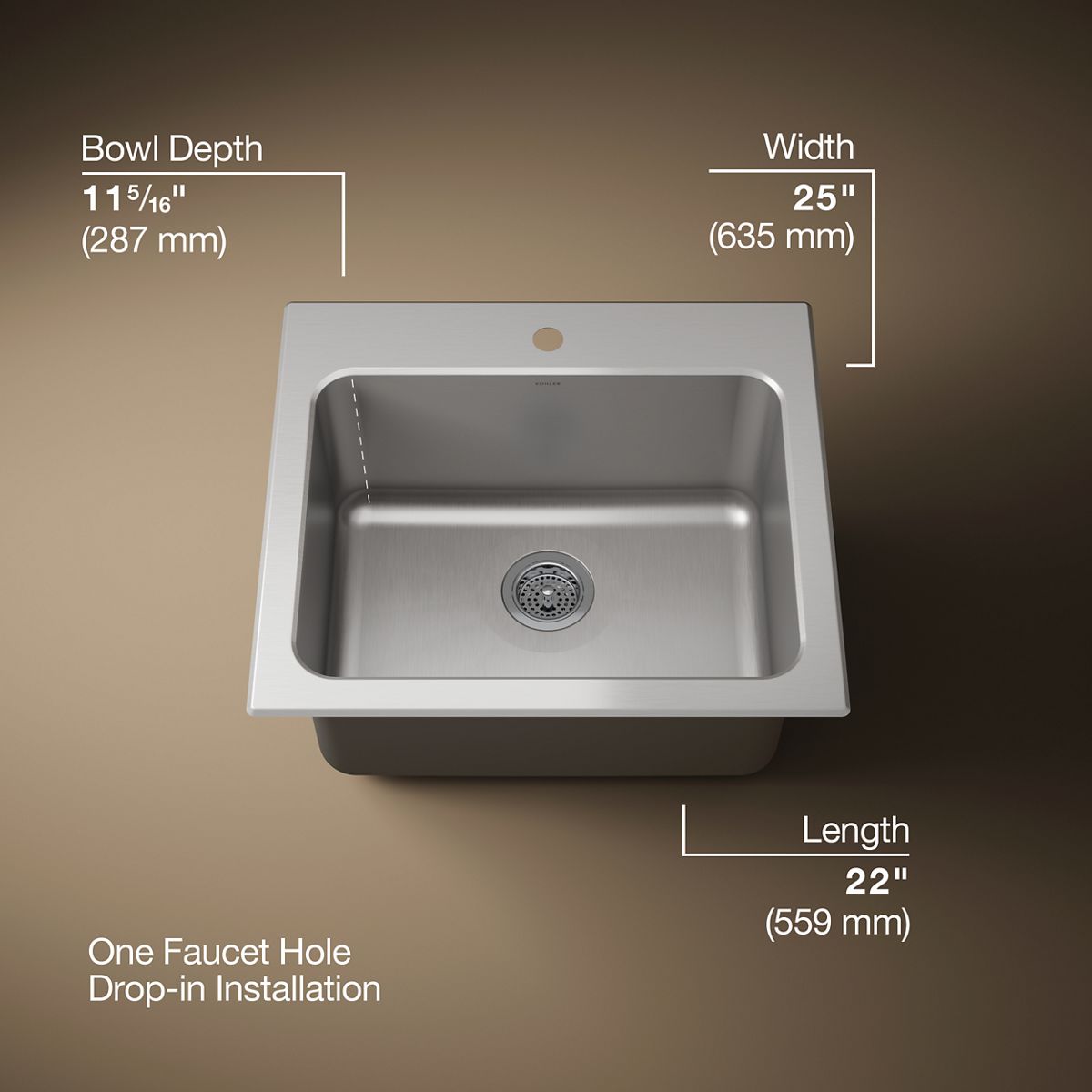 3/4 view of product with dimensions