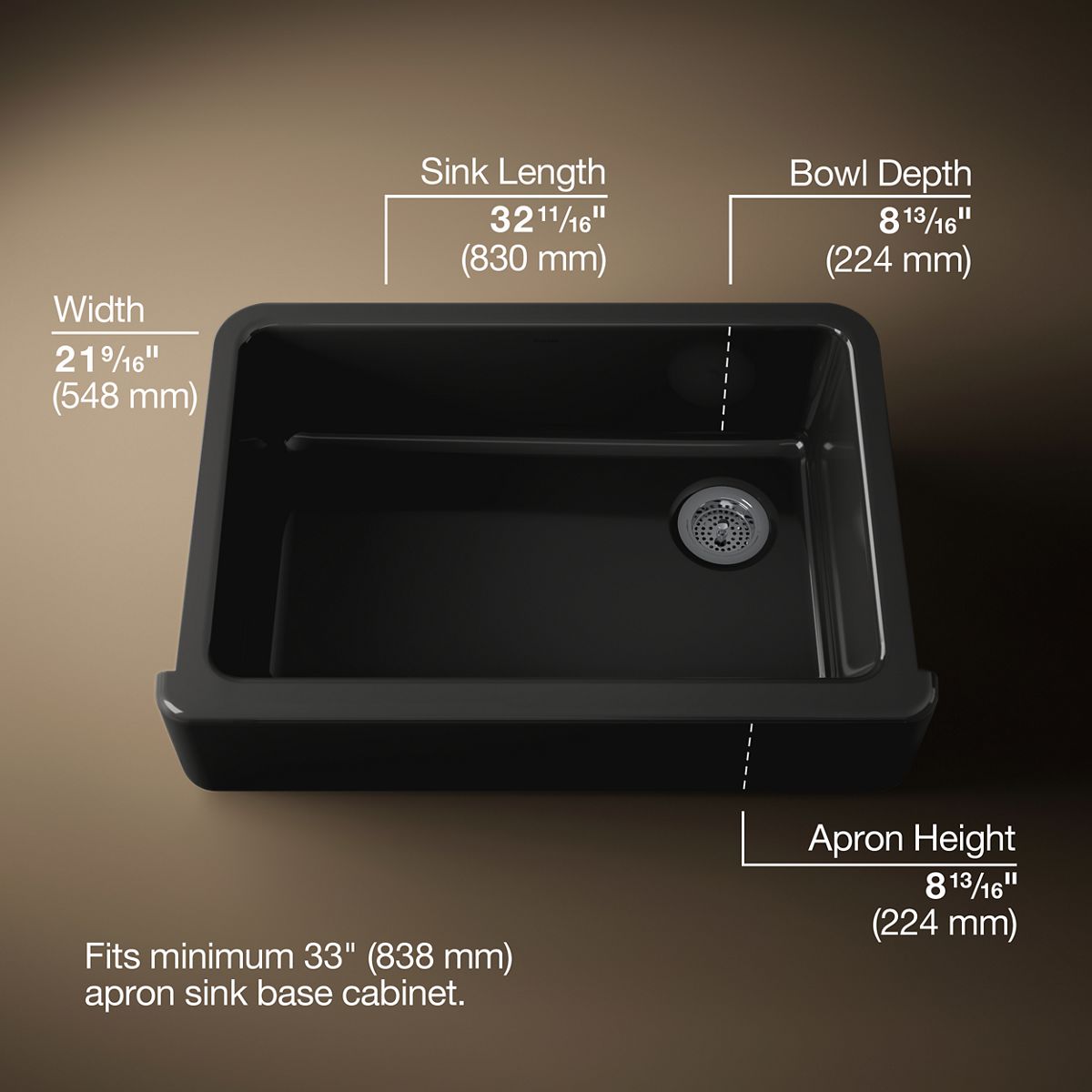 3/4 view of product with dimensions