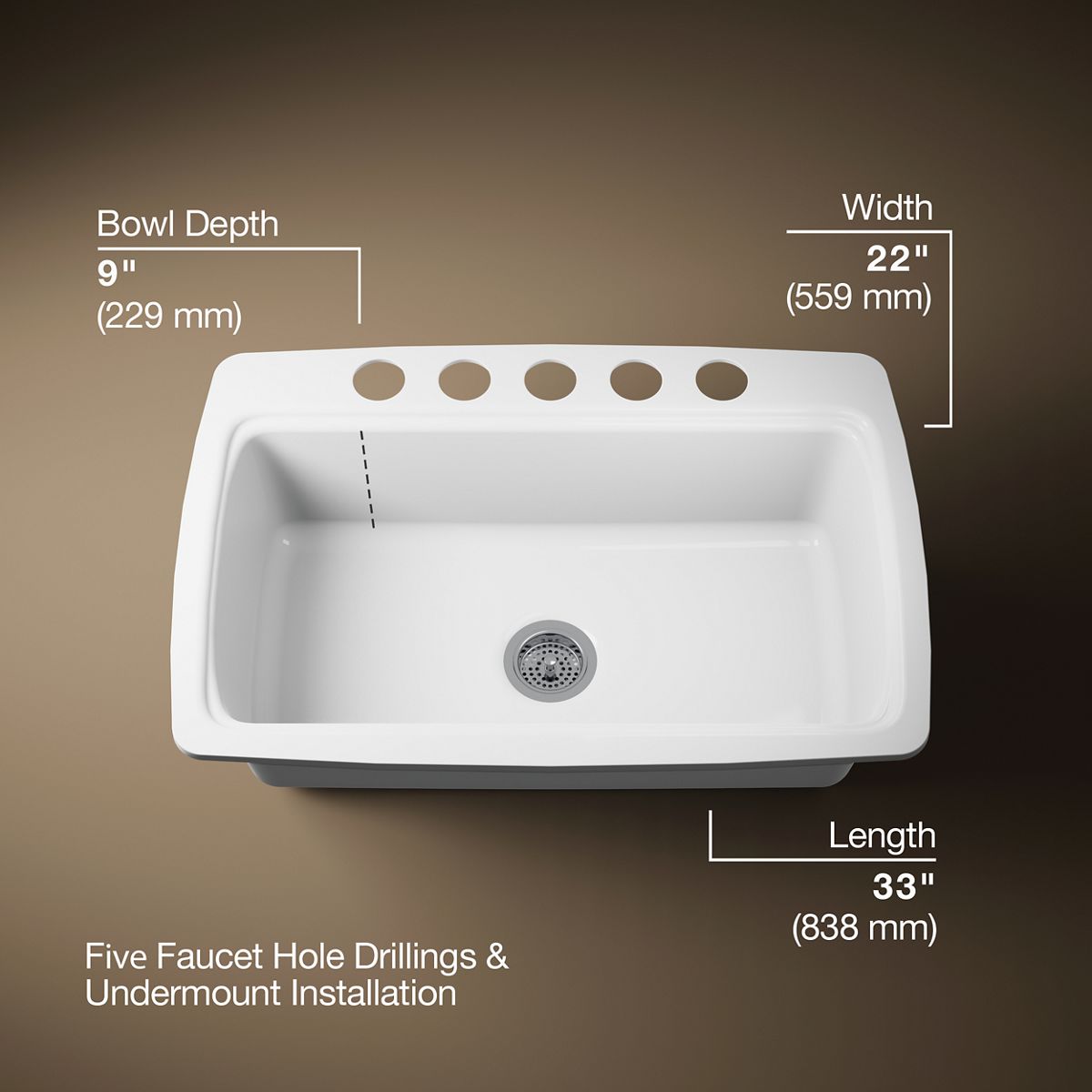 3/4 view of product with dimensions