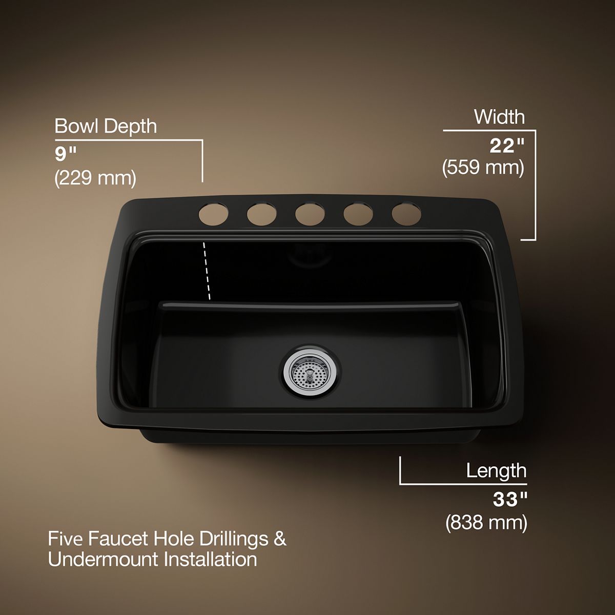 3/4 view of product with dimensions