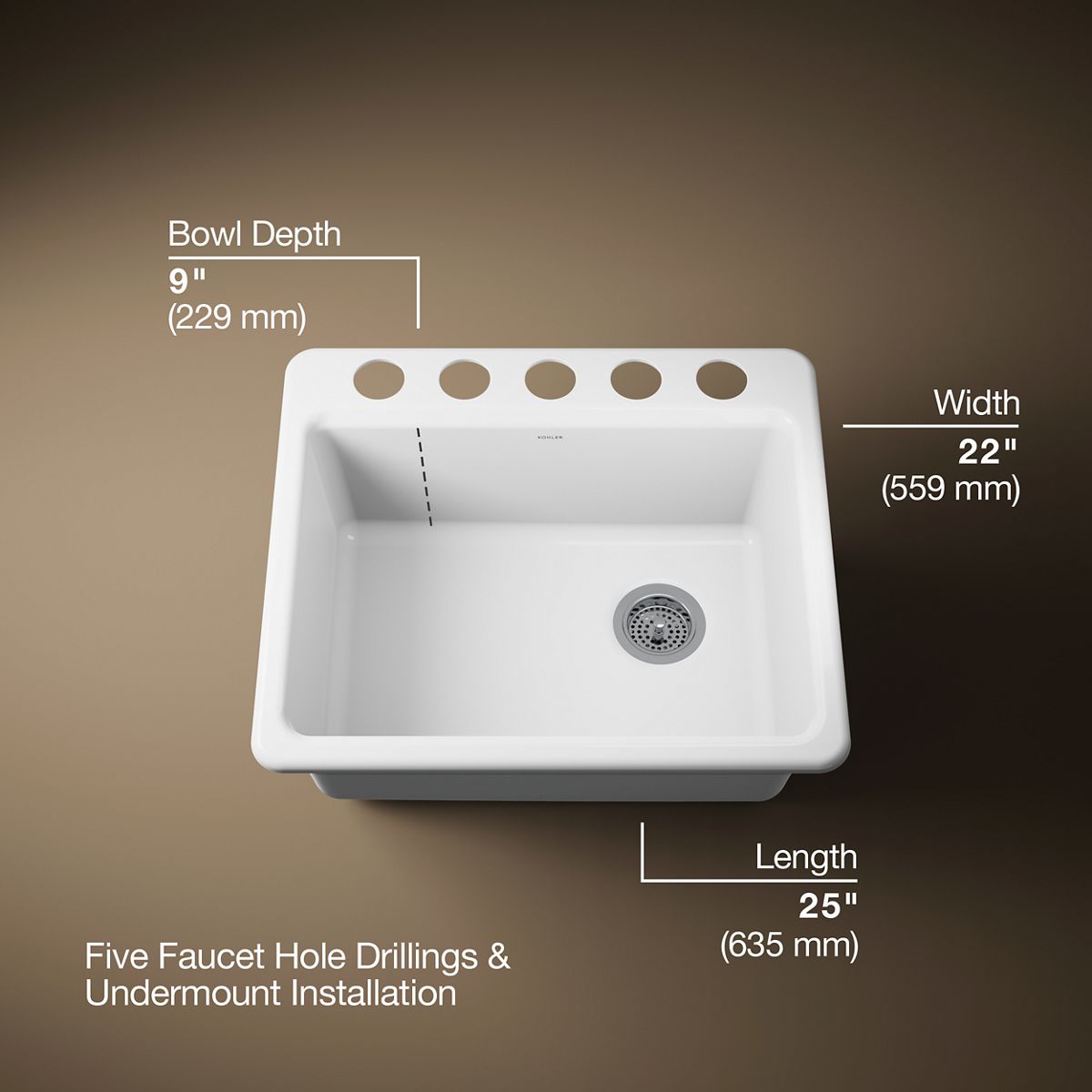 3/4 view of product with dimensions