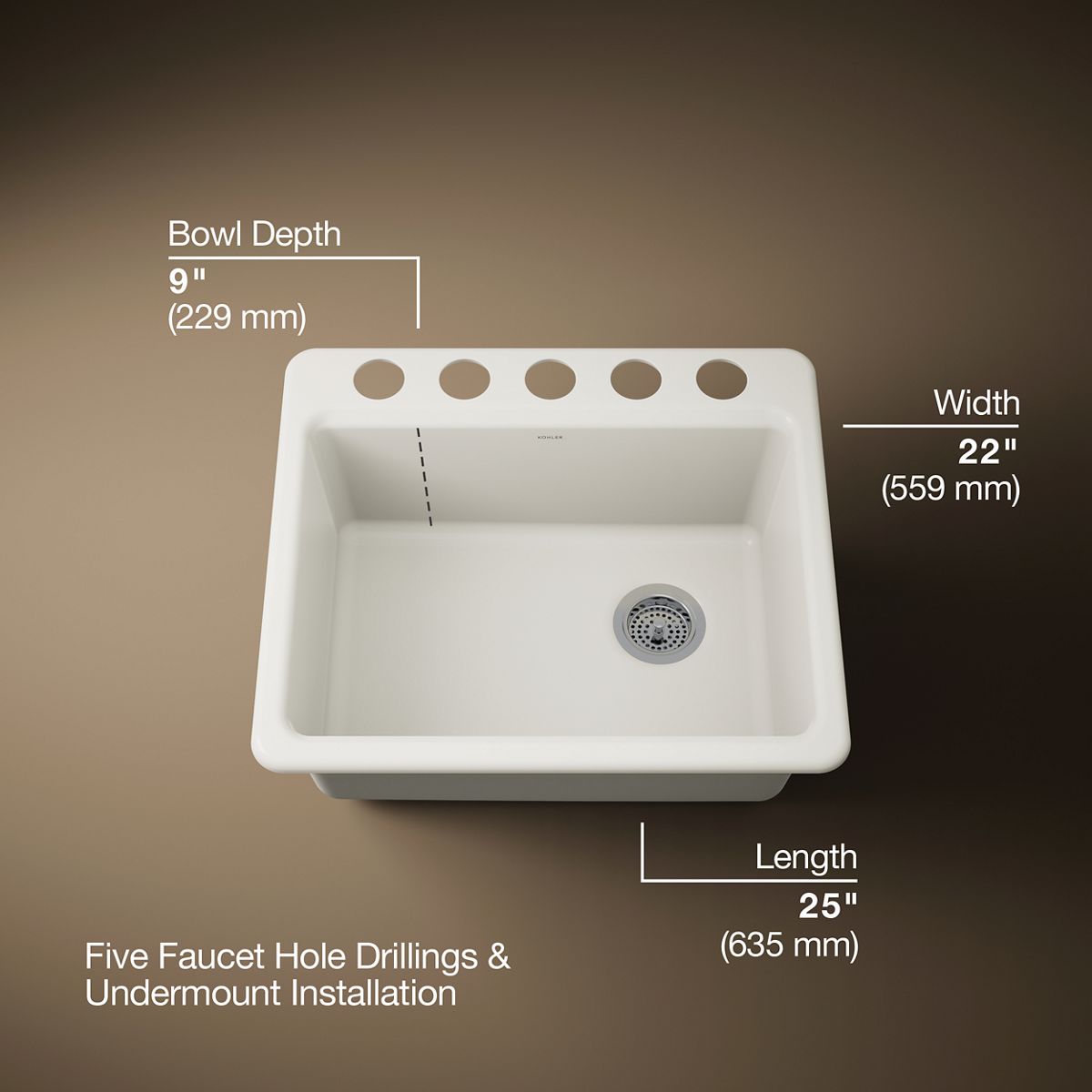 3/4 view of product with dimensions