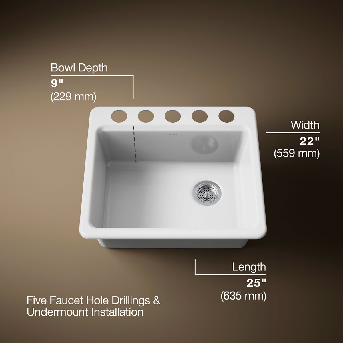 3/4 view of product with dimensions