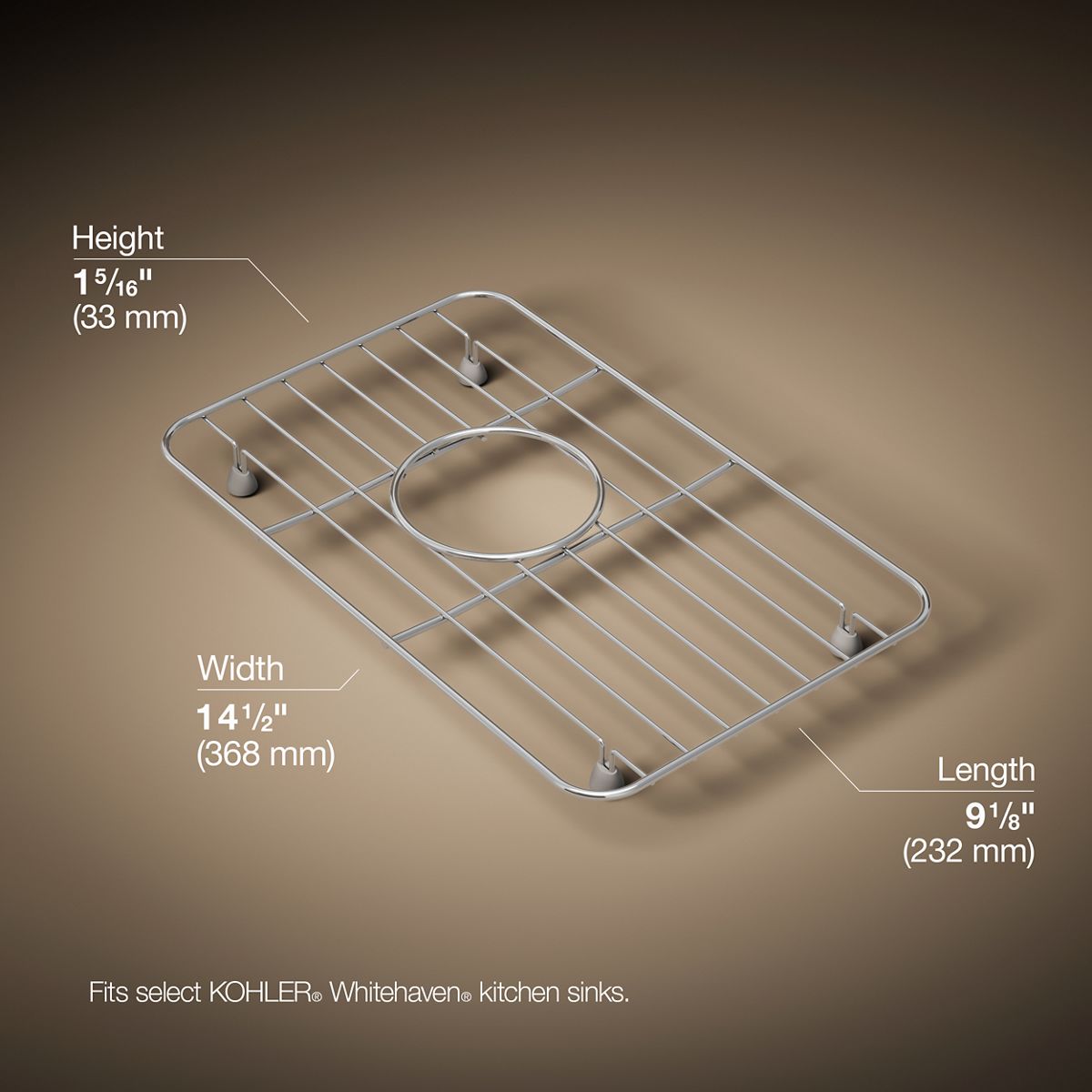3/4 view of product with dimensions