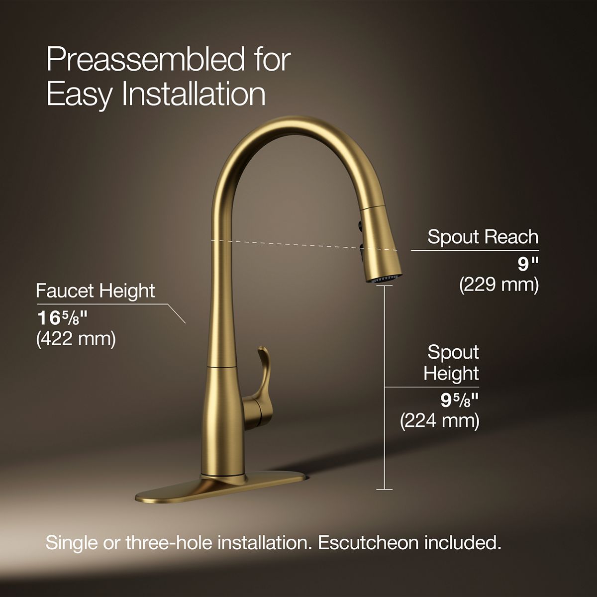 3/4 view of product with dimensions