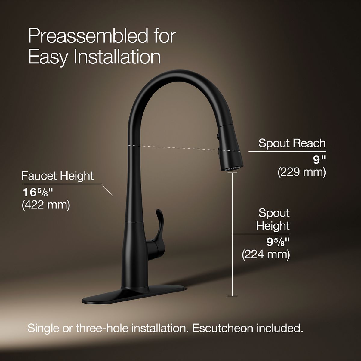 3/4 view of product with dimensions