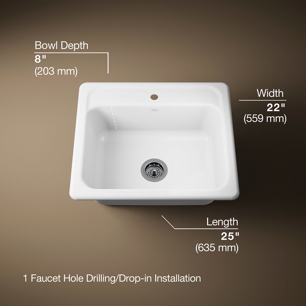 3/4 view of product with dimensions