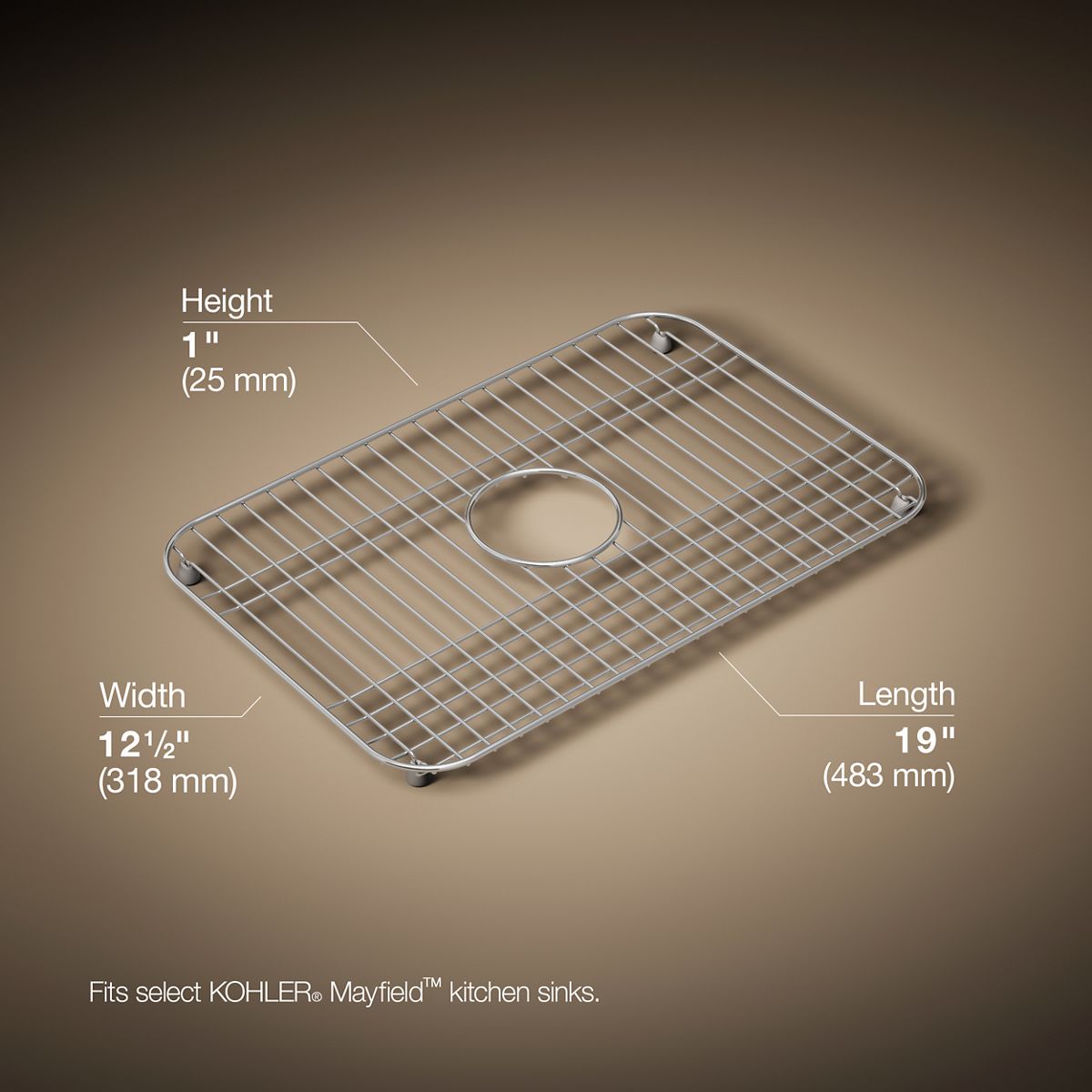 3/4 view of product with dimensions
