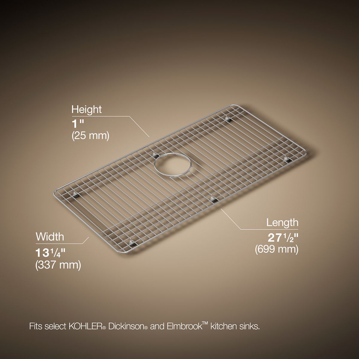 3/4 view of product with dimensions