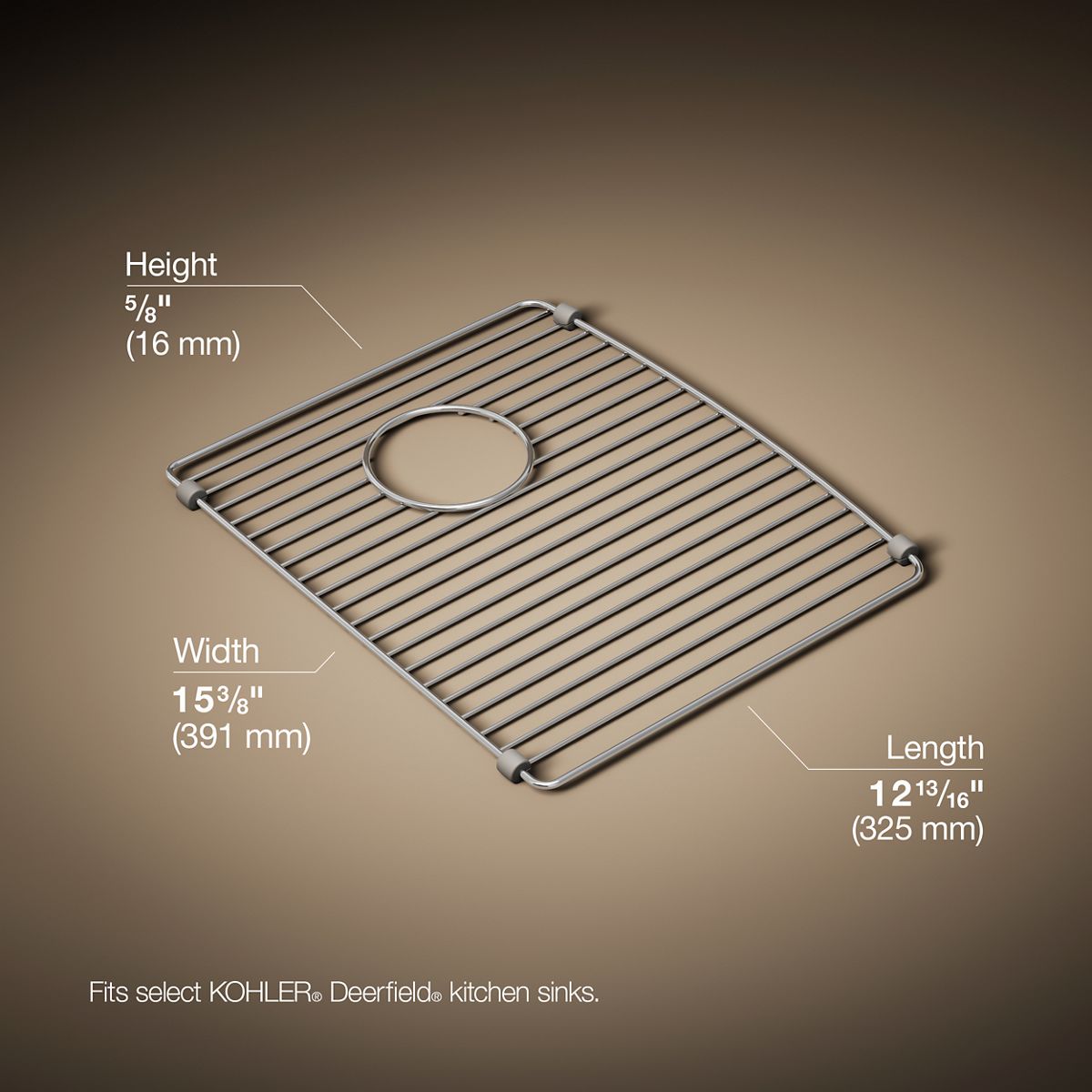 3/4 view of product with dimensions