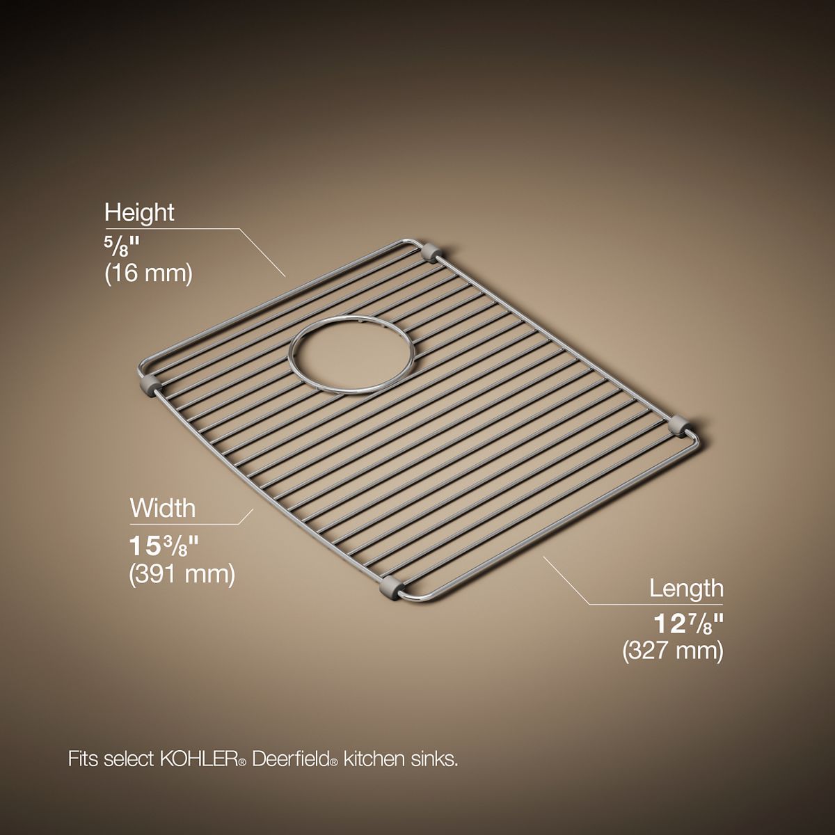 3/4 view of product with dimensions
