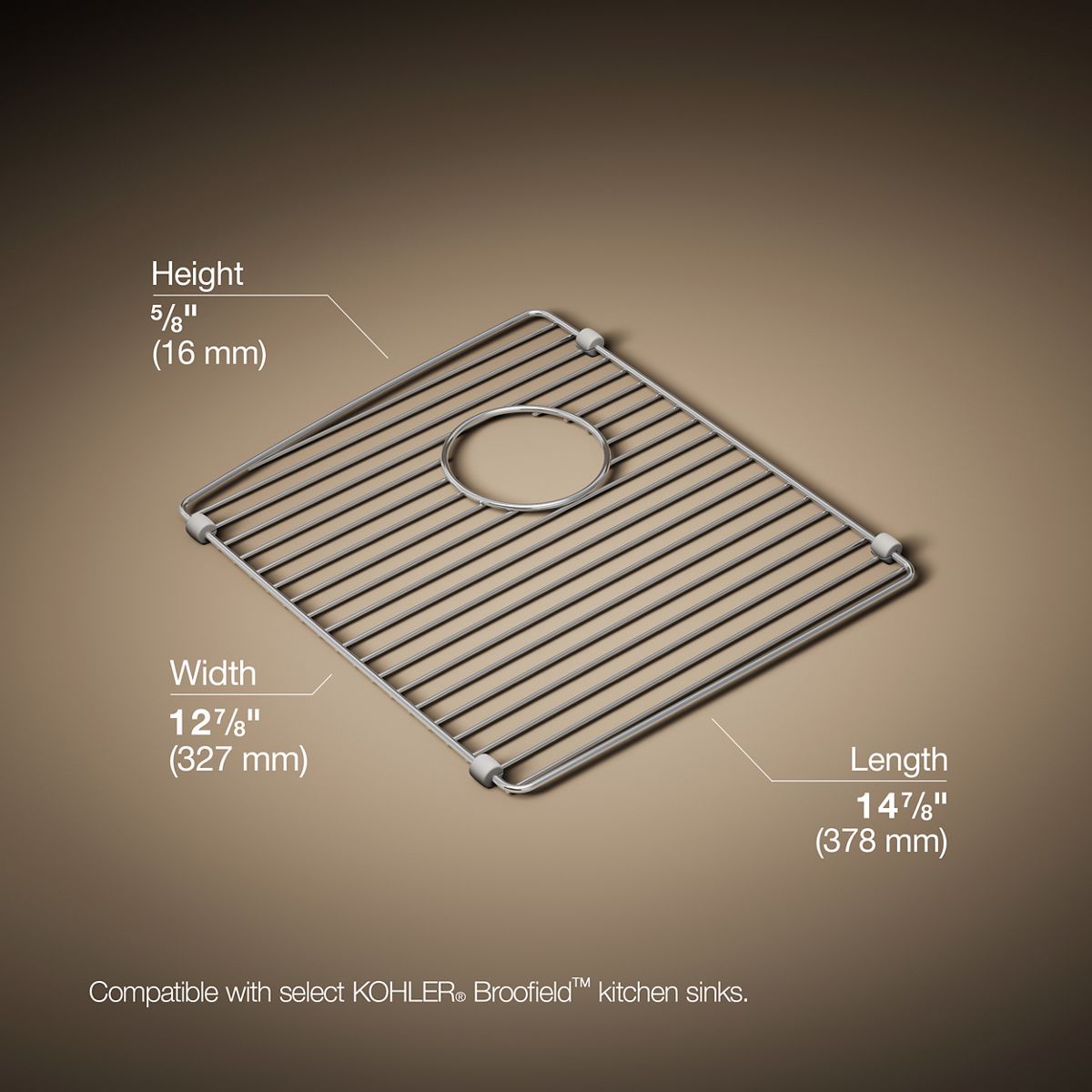 3/4 view of product with dimensions