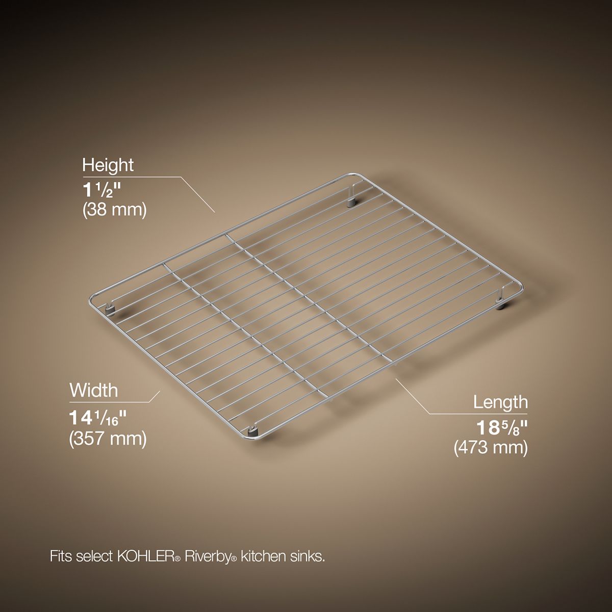 3/4 view of product with dimensions