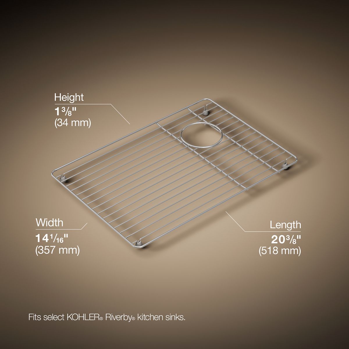 3/4 view of product with dimensions