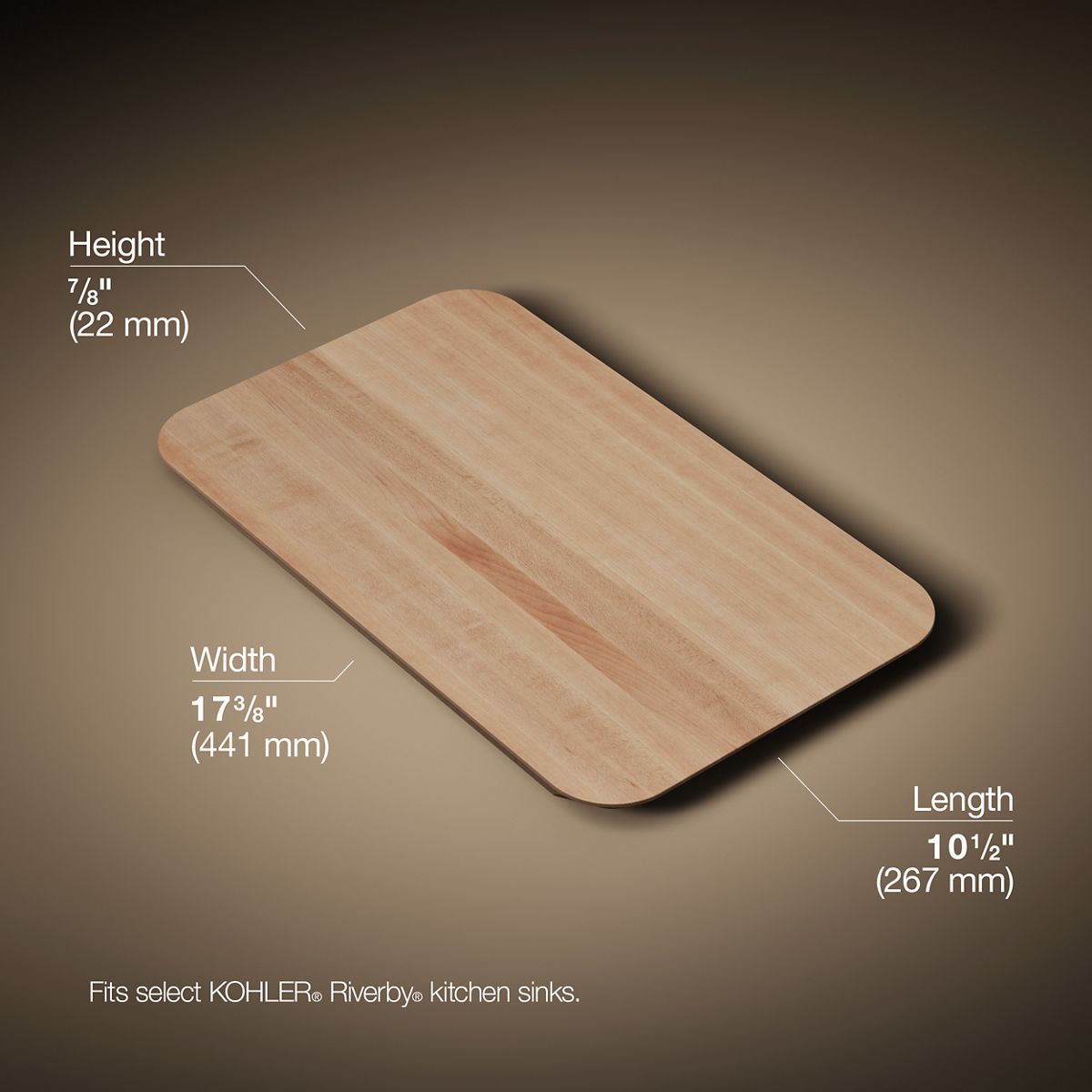3/4 view of product with dimensions