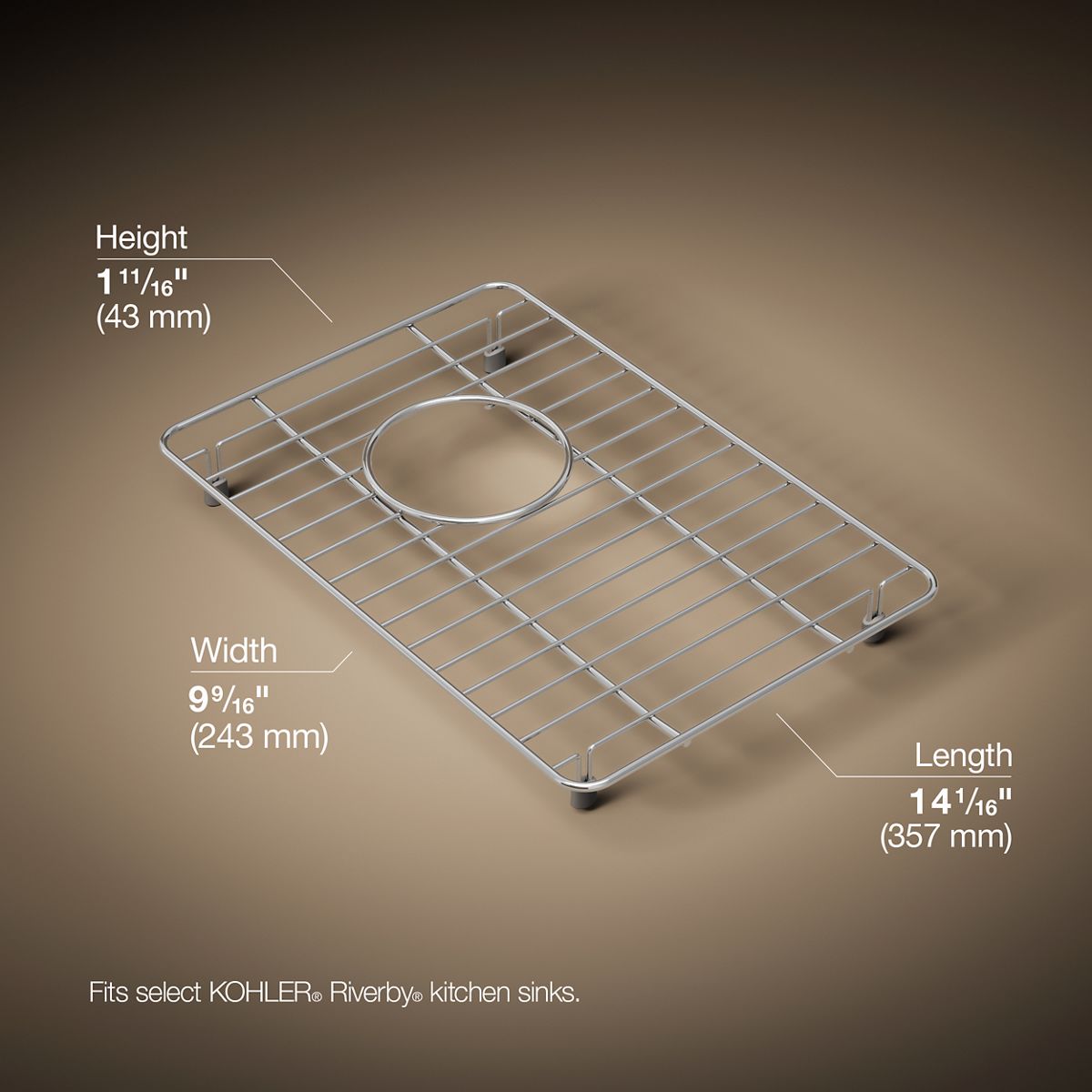 3/4 view of product with dimensions