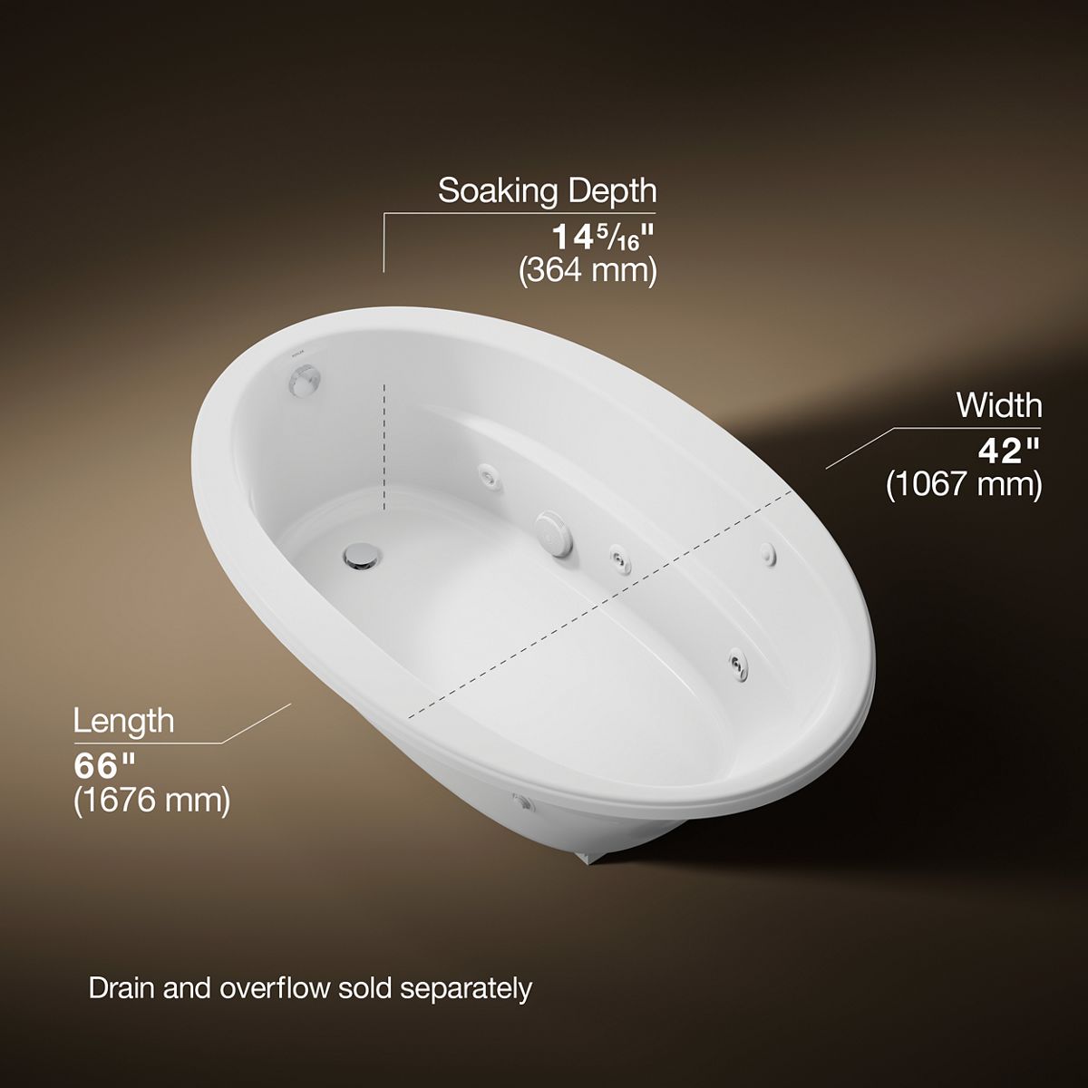 3/4 view of product with dimensions