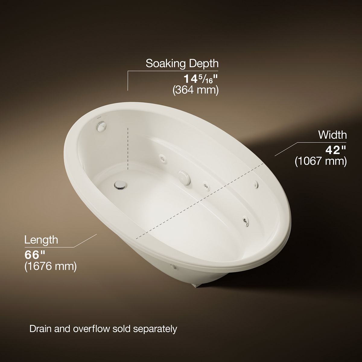 3/4 view of product with dimensions