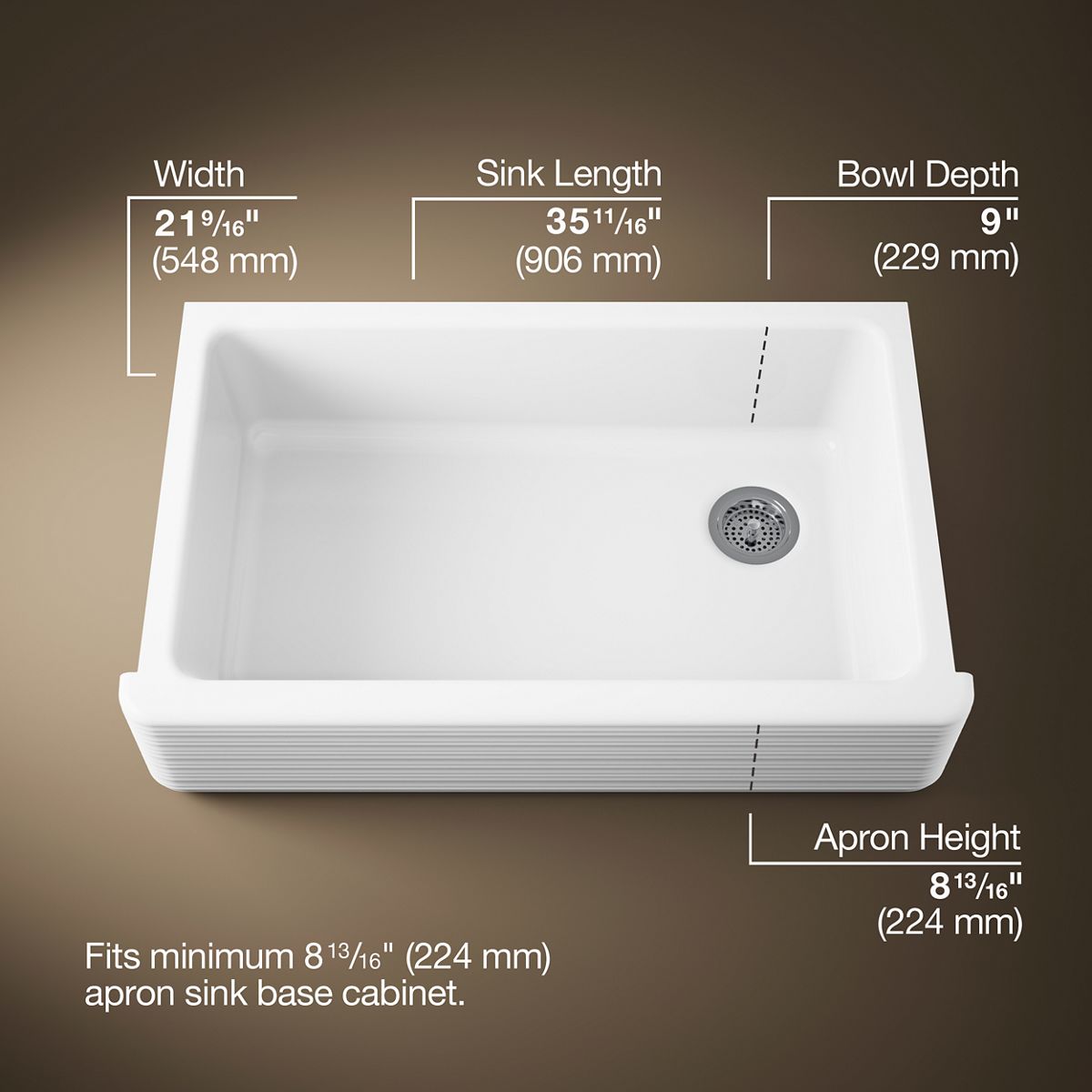 3/4 view of product with dimensions