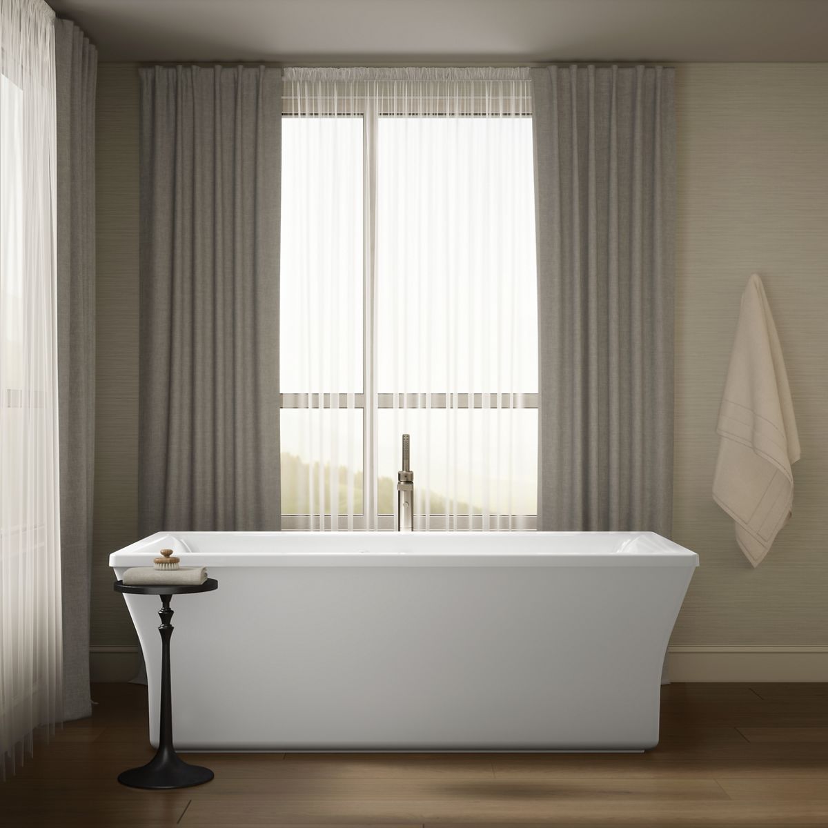 Up to 2 walls & multiple product categories visible, 1-point perspective