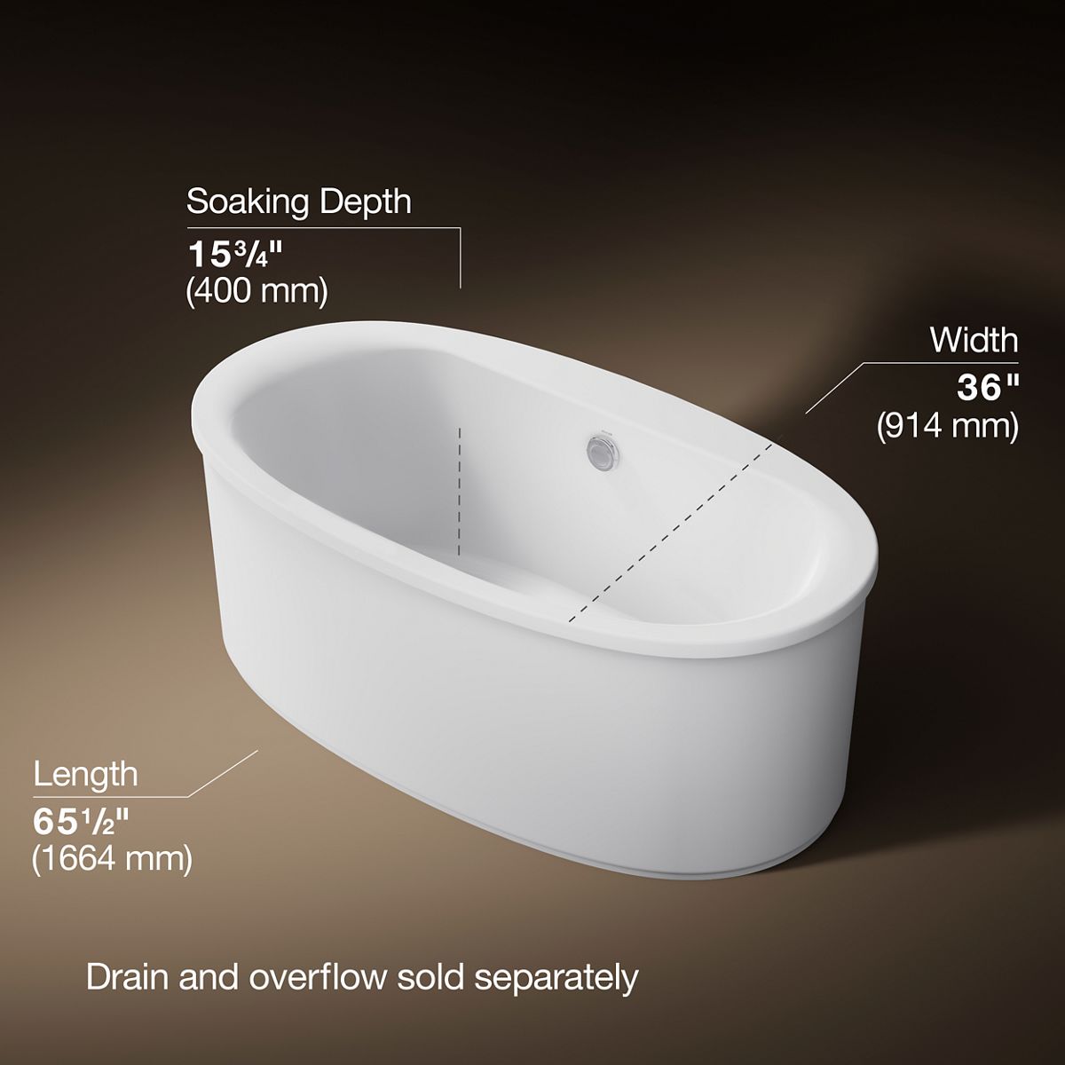 KOHLER | K-6368 | Sunstruck Freestanding Bath, Straight Shroud