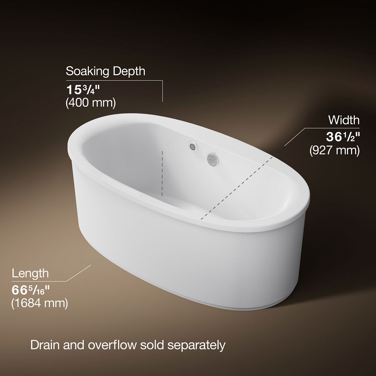 3/4 view of product with dimensions