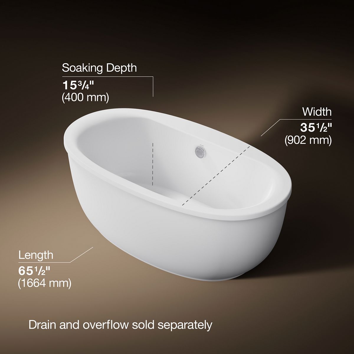 3/4 view of product with dimensions