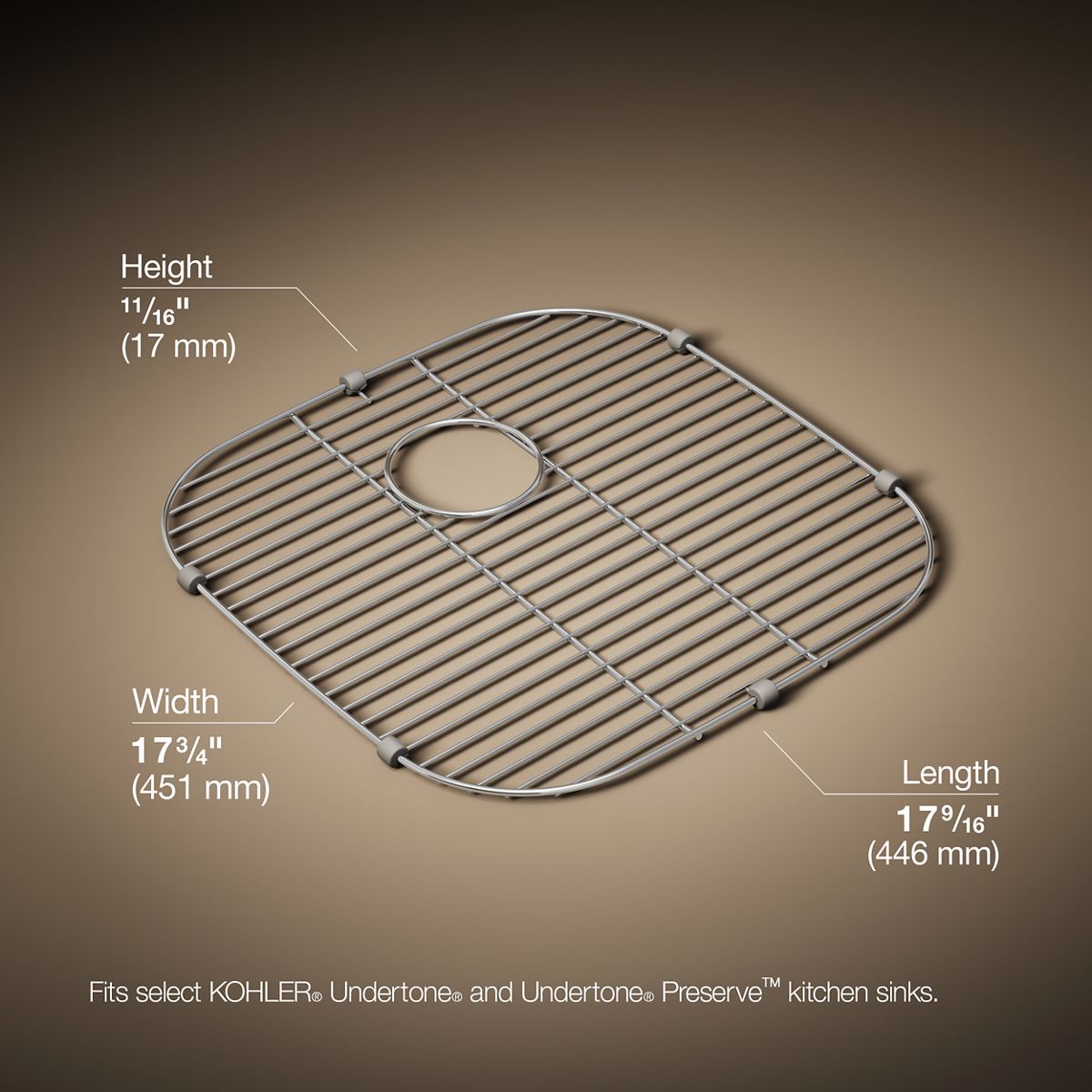 3/4 view of product with dimensions