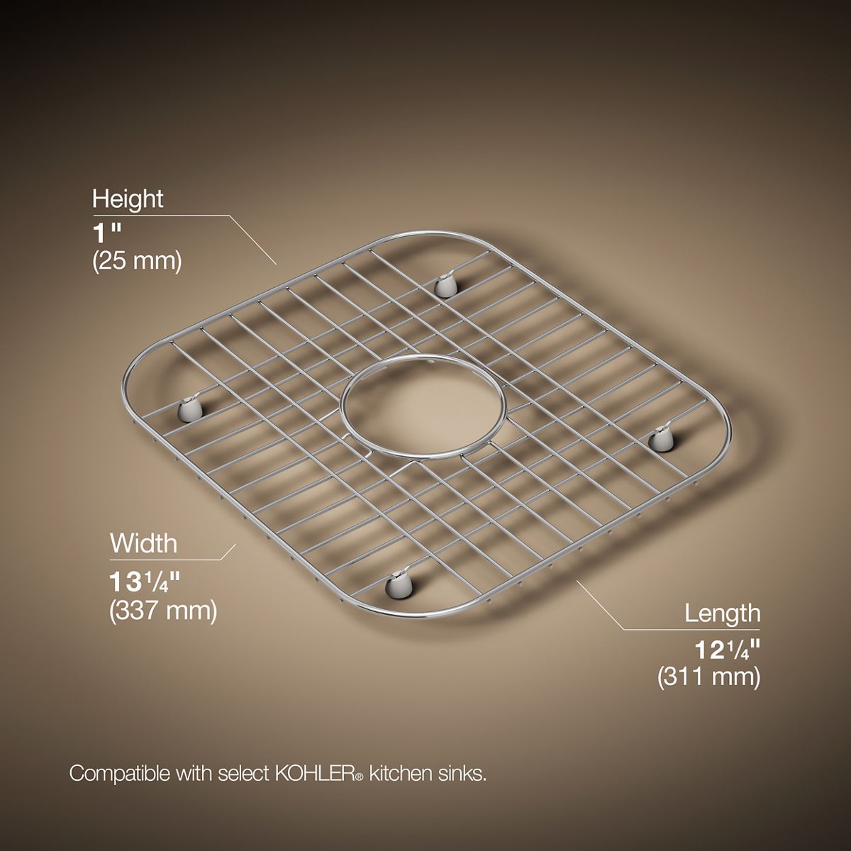 3/4 view of product with dimensions
