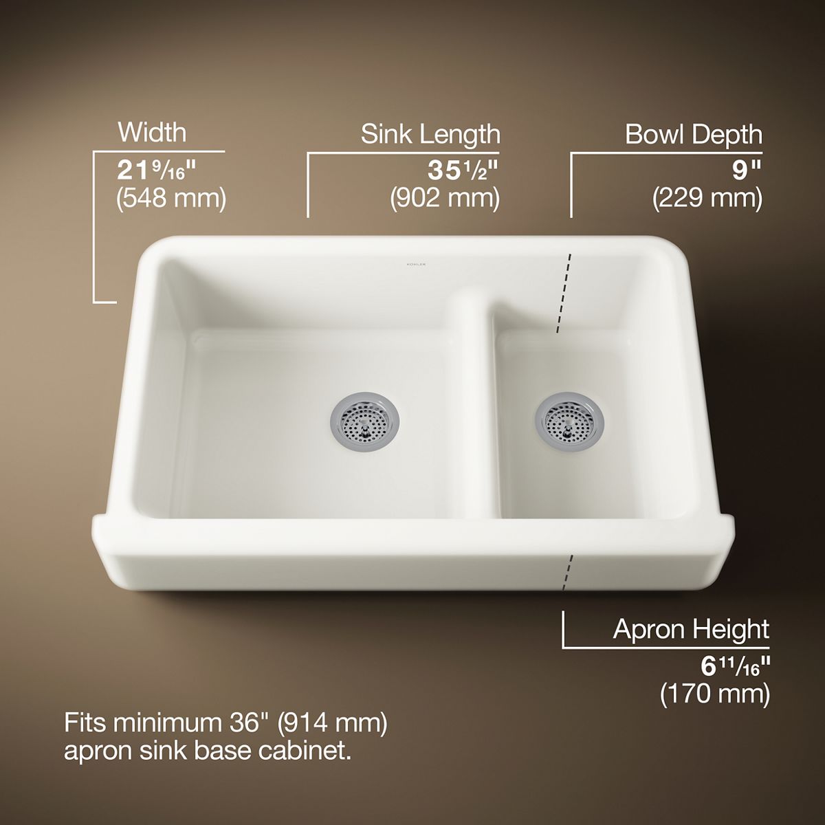 3/4 view of product with dimensions