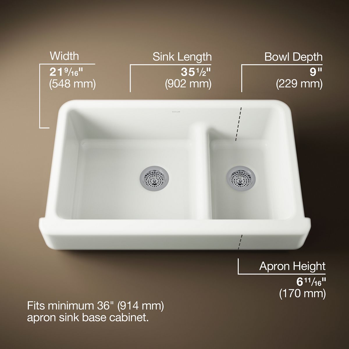 3/4 view of product with dimensions