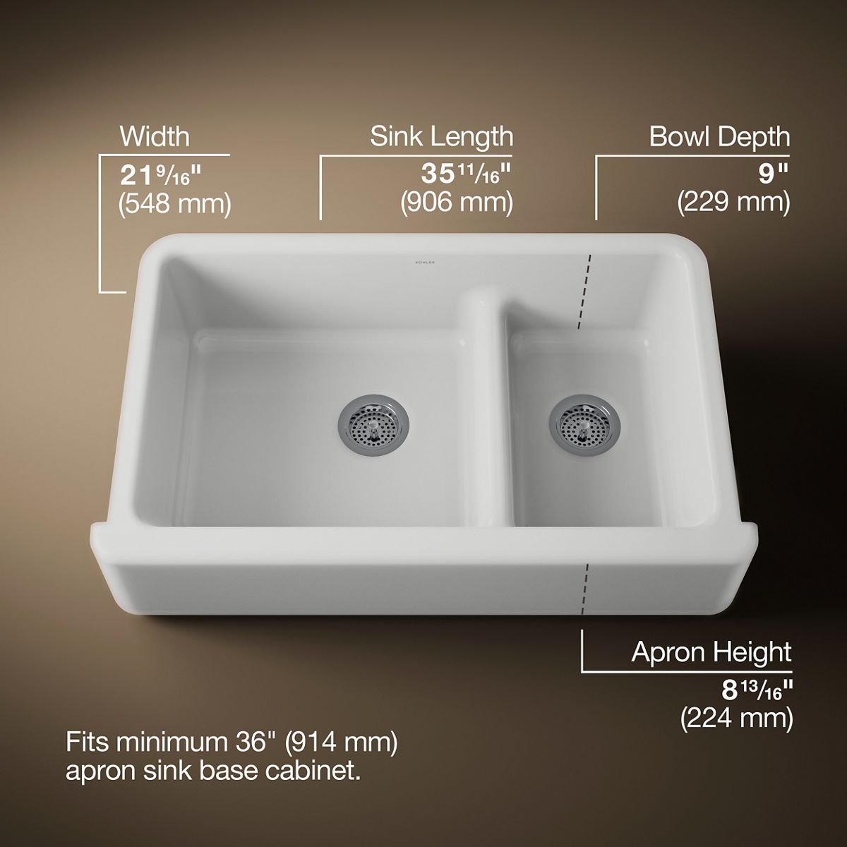 3/4 view of product with dimensions