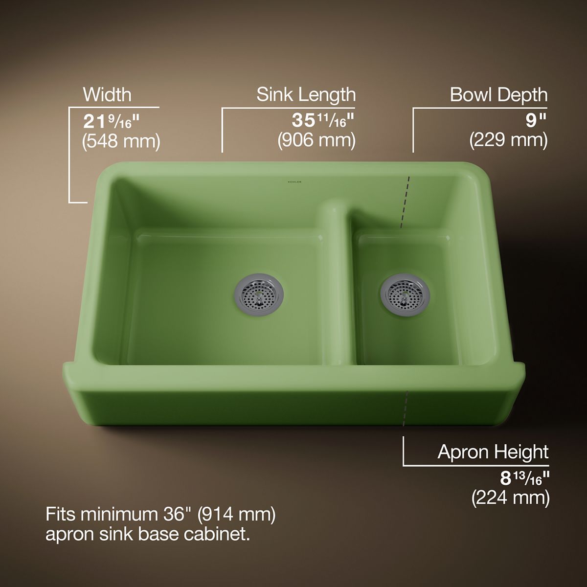 3/4 view of product with dimensions