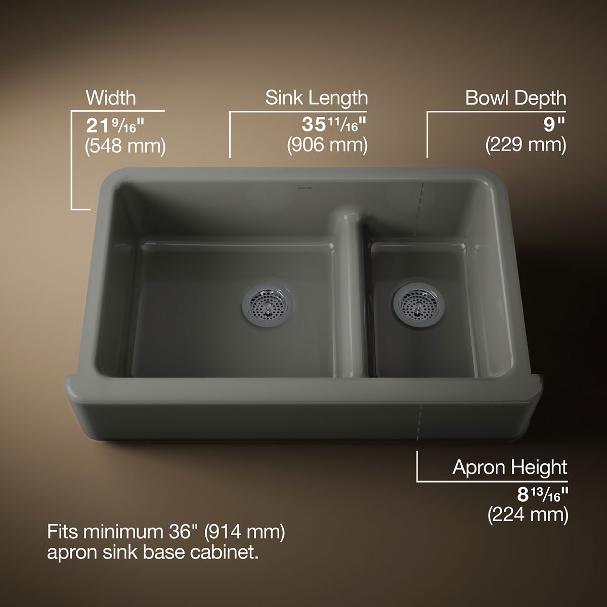 3/4 view of product with dimensions