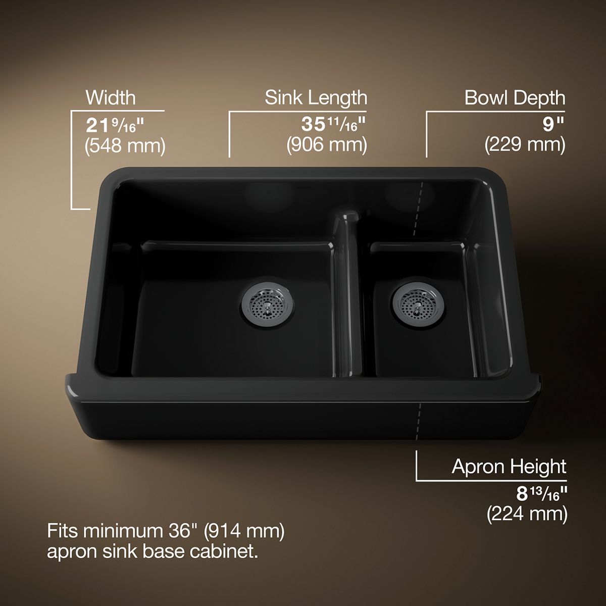 3/4 view of product with dimensions