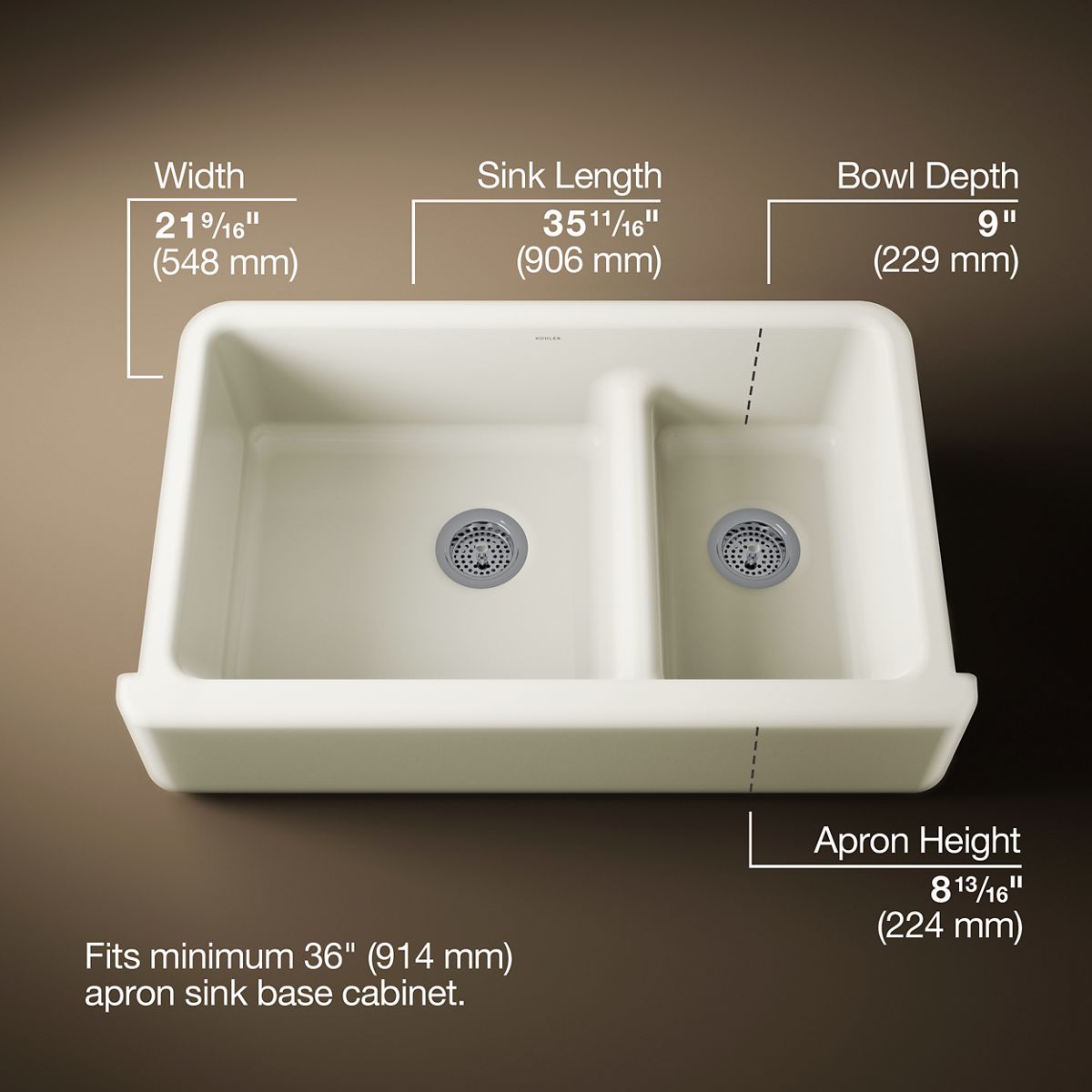 3/4 view of product with dimensions