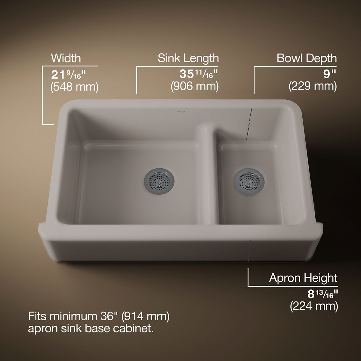 3/4 view of product with dimensions