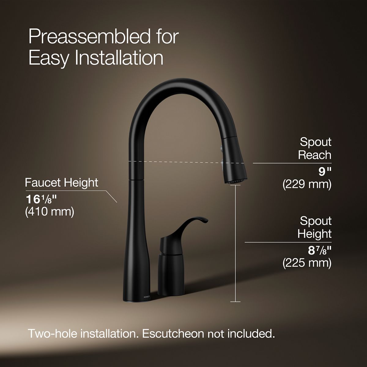 3/4 view of product with dimensions